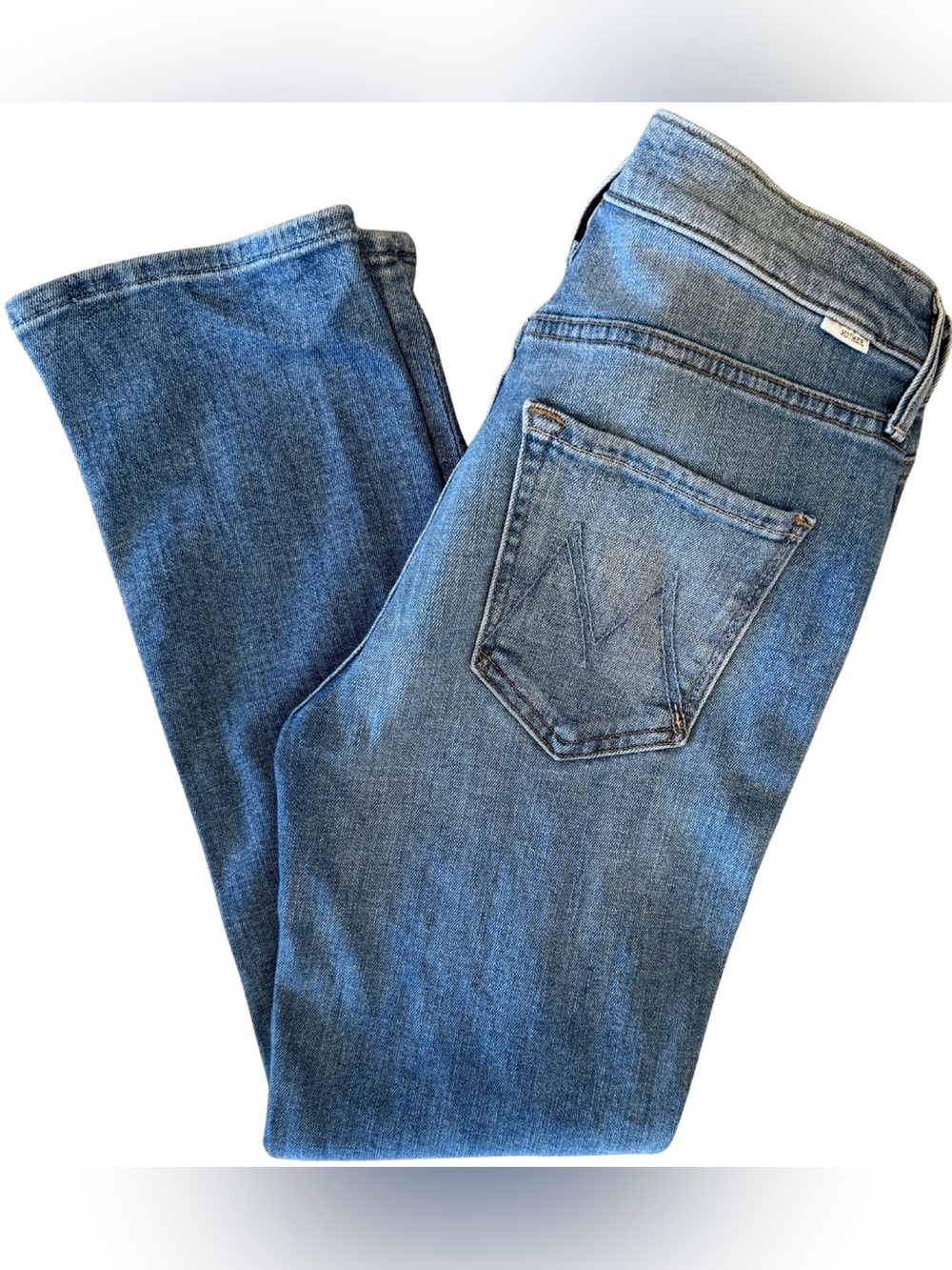 Mother Denim The Mid Rise Dazzler Ankle Camp Expert Blue Jeans Size 27 Stretch - Picture 5 of 13